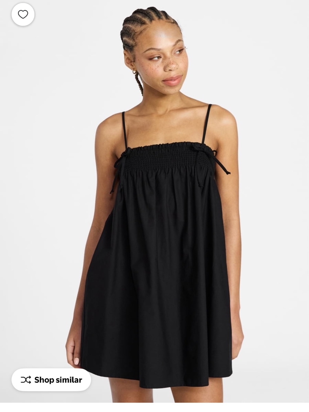 No Boundaries Black Cotton Smocked Poplin Mini Dress Size XXS